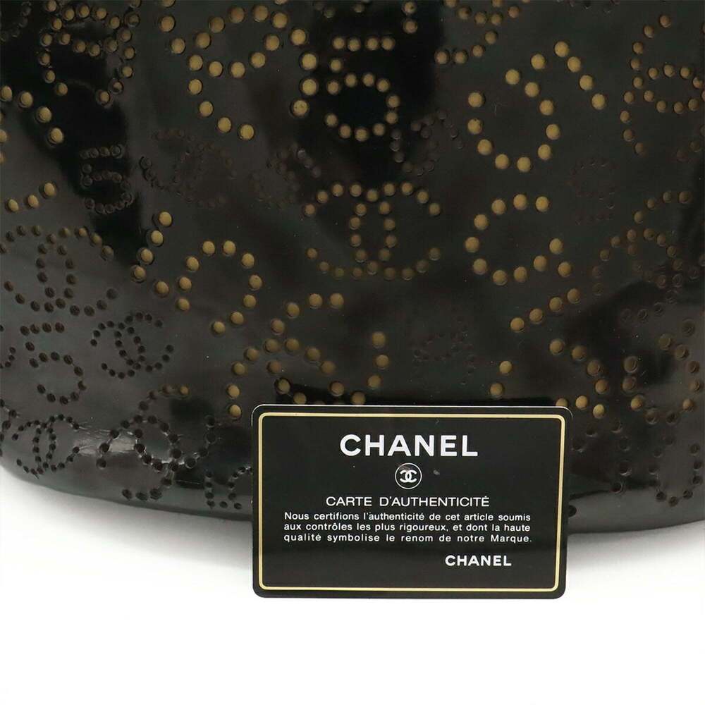 CHANEL Black Leather Logo Tote Bag - Picture 10 of 10